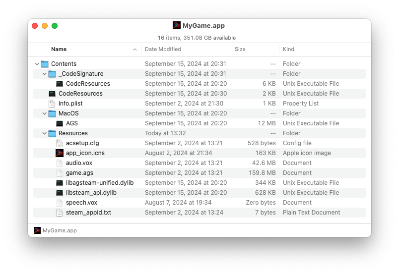 File structure of an AGS game for Mac